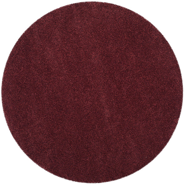 Safavieh Sgn725 Plush Round Shag Rug – Luxurious Flokati-Style Pile, Cozy Neutral Tones For Living Spaces 4'-0" x 4'-0" MAROON SGN725-4242-4R