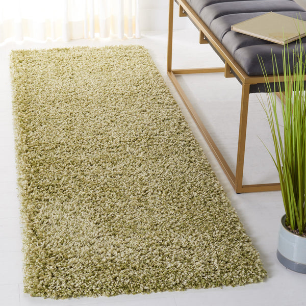Safavieh Sgn725 Luxurious Beige Shag Runner — Flokati-Inspired Deep Pile, Power-Loomed Turkish Craftsmanship 2'-3" x 9'-0" GREEN SGN725-5252-29