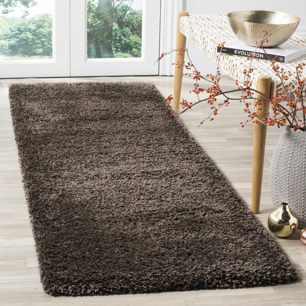 Safavieh Sgn725 Plush Santa Monica Shag Rug — Flokati-Inspired Texture, Durable Power-Loomed Comfort For Home Decor 4'-0" x 4'-0" MUSHROOM SGN725-8181-4SQ