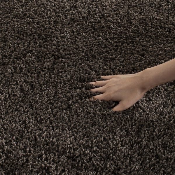 Safavieh Sgn725 Plush Santa Monica Shag Rug — Flokati-Inspired Texture, Durable Power-Loomed Comfort For Home Decor 4'-0" x 4'-0" MUSHROOM SGN725-8181-4SQ