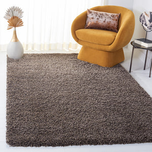 Safavieh Sgn725 Plush Santa Monica Shag Rug — Flokati-Inspired Texture, Durable Power-Loomed Comfort For Home Decor 4'-0" x 4'-0" MUSHROOM SGN725-8181-4SQ