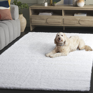 Safavieh Tokyo Plush Ivory Shag Rug With Deep Pile, Washable Polyester, Slip-Resistant Backing For Cozy Elegance 3'-0" x 5'-0" SGT100A-3