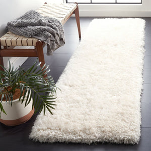 Safavieh Luxe Shag Hand Tufted Ivory Polyester Runner Rug for Hallways and Entryways SGX160A-214