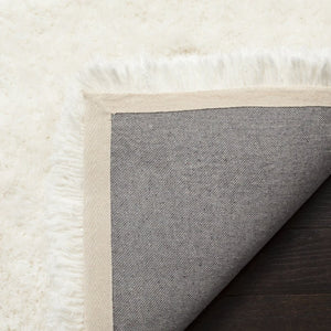 Safavieh Luxe Shag Hand Tufted Ivory Square Rug Deep Pile Polyester for Bedroom or Living Room SGX160A-4SQ