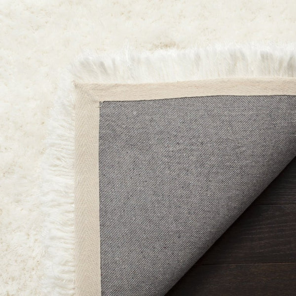 Safavieh Luxe Shag Hand Tufted Ivory Square Rug Deep Pile Polyester for Bedroom or Living Room SGX160A-4SQ