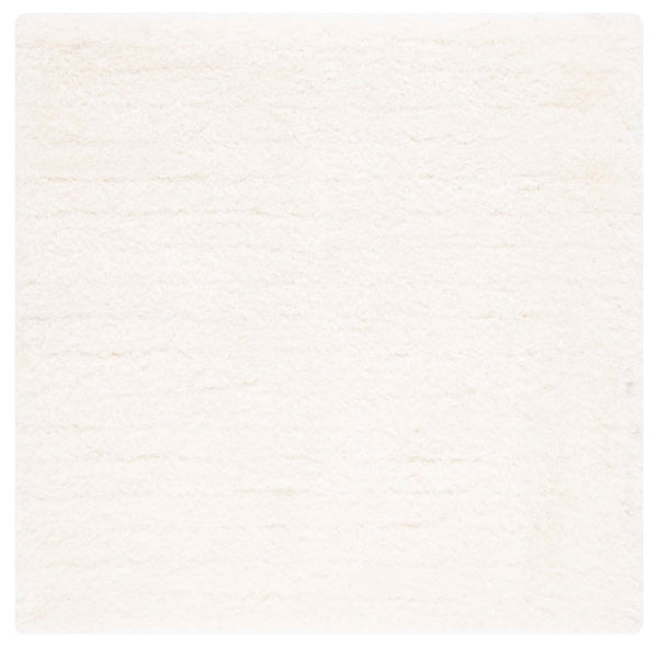 Safavieh Luxe Shag Hand Tufted Ivory Square Rug Deep Pile Polyester for Bedroom or Living Room SGX160A-4SQ