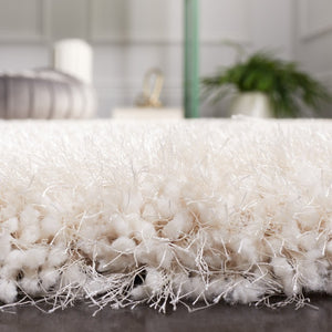 Safavieh Luxe Hand Tufted Polyester Shag Runner Rug Deep Pile Neutral Tone Hallway Accent SGX160B-214