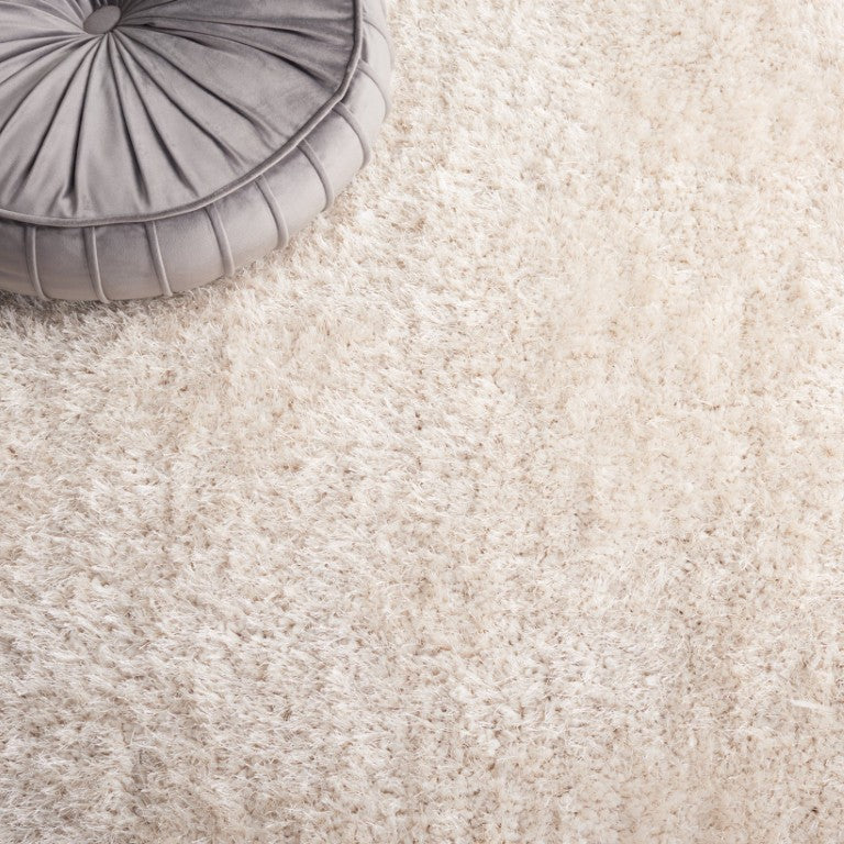 Safavieh Luxe Hand Tufted Bone White Shag Area Rug Deep Plush Pile for Bedroom or Office SGX160B-3SQ