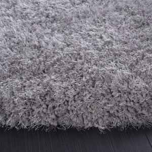 Safavieh Luxe Shag Hand Tufted Round Polyester Rug Plush Neutral Grey for Minimalist Spaces SGX160C-4R