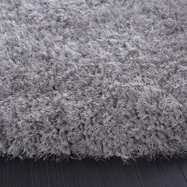 Safavieh Luxe Shag Hand Tufted Round Polyester Rug Plush Neutral Grey for Minimalist Spaces SGX160C-4R