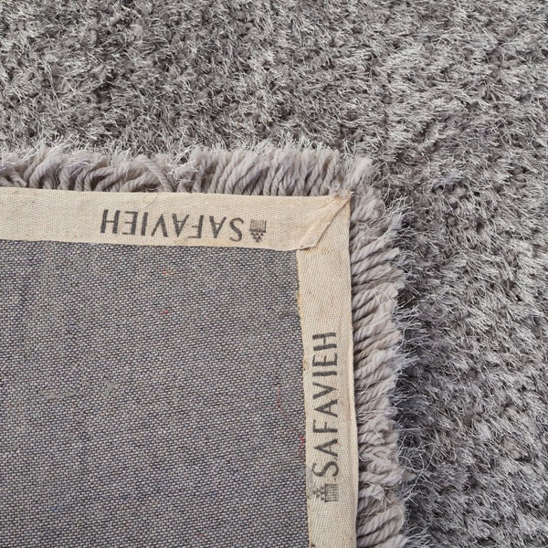 Safavieh Luxe Hand Tufted Shag Rug Plush Polyester Pile Solid Grey Square Bohemian Accent SGX160C-4SQ