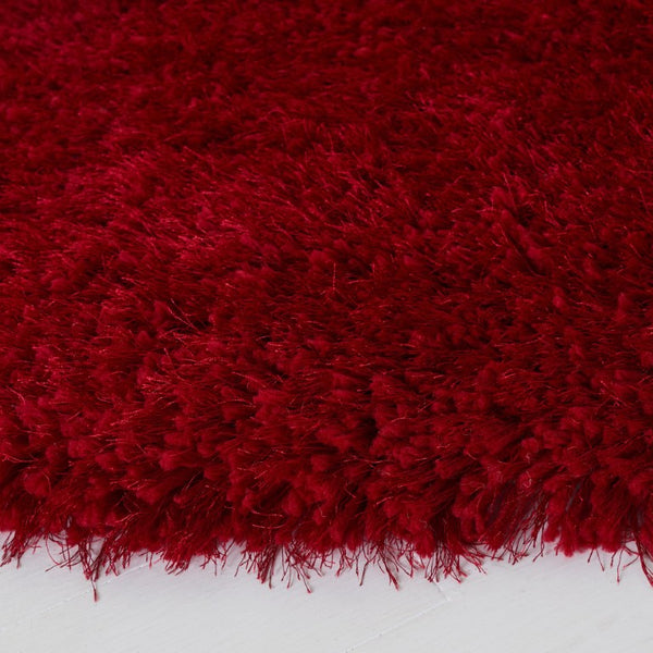 Safavieh Luxe Hand Tufted Round Shag Rug Bold Red Flokati Style Deep Pile Bedroom Accent SGX160E-4R