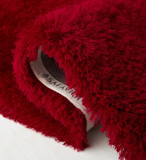 Safavieh Luxe Shag Hand Tufted Polyester Flokati Square Rug Bold Red Plush Bedroom Accent SGX160E-4SQ