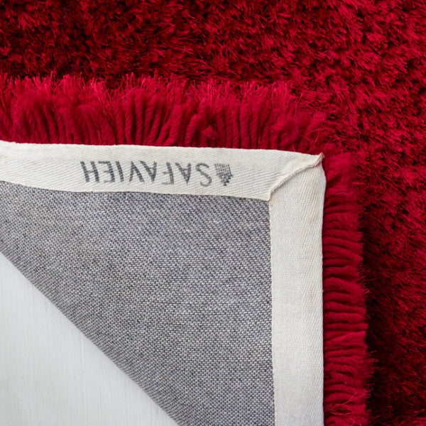 Safavieh Luxe Shag Hand Tufted Polyester Flokati Square Rug Bold Red Plush Bedroom Accent SGX160E-4SQ