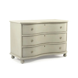 Zentique Chloe Chest of Drawers with Solid Pine & Poplar, Neutral Wood Grain Finish, Farmhouse to Transitional Style Distressed Sandy Beige SH0709-12-02 PC
