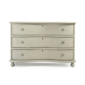 Zentique Chloe Chest of Drawers with Solid Pine & Poplar, Neutral Wood Grain Finish, Farmhouse to Transitional Style Distressed Sandy Beige SH0709-12-02 PC