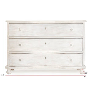 Zentique Chloe Chest of Drawers with Solid Pine & Poplar, Neutral Wood Grain Finish, Farmhouse to Transitional Style Grey Wash SH0709-12-02