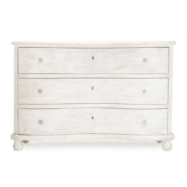 Zentique Chloe Chest of Drawers with Solid Pine & Poplar, Neutral Wood Grain Finish, Farmhouse to Transitional Style Grey Wash SH0709-12-02