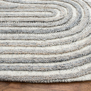 Safavieh Southampton Hand Tufted Round Wool Rug Coastal Curves for Modern Bedroom Entryway SHA301B-3R