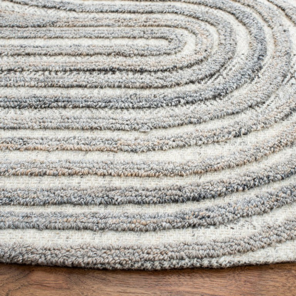 Safavieh Southampton Hand Tufted Round Wool Rug Coastal Curves for Modern Bedroom Entryway SHA301B-3R