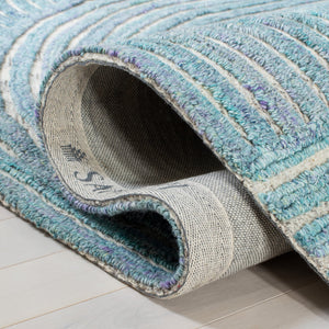 Safavieh Southampton Contemporary Area Rug – Luxurious Hand-tufted Design For Modern Elegance & Comfort Blue 45% Wool,45% Polyester,And 10% Cotton Sha301m-4sq