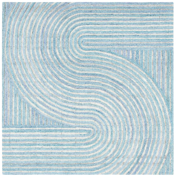 Safavieh Southampton Contemporary Area Rug – Luxurious Hand-tufted Design For Modern Elegance & Comfort Blue 45% Wool,45% Polyester,And 10% Cotton Sha301m-4sq