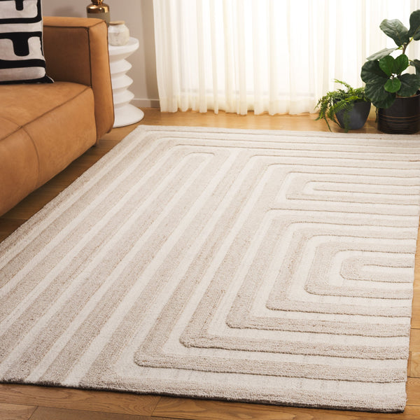 Safavieh Southampton Hand-tufted Area Rug - Elegant Geometric Design For Modern Living Spaces And Comfort Beige 55% Wool,45% Polyester Sha303b-6sq