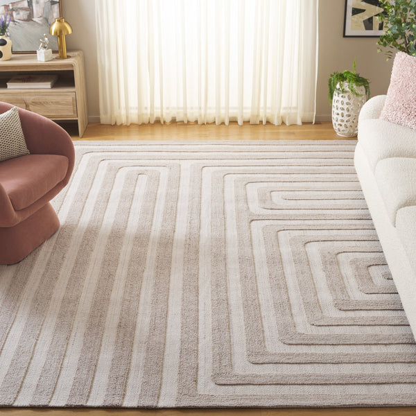 Safavieh Southampton Hand-tufted Area Rug - Elegant Geometric Design For Modern Living Spaces And Comfort Beige 55% Wool,45% Polyester Sha303b-6sq