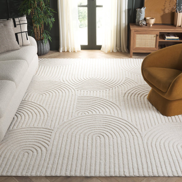 Safavieh Southampton Hand-tufted Plush Rug - Contemporary Comfort With Organic Design For Elegant Spaces Ivory 55% Wool,45% Polyester Sha304a-6sq