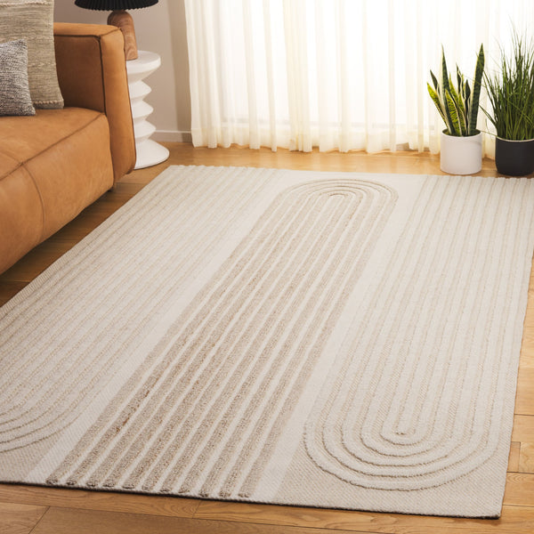 Safavieh Southampton Hand-tufted Area Rug - Modern Abstract Design For Elegant Living Spaces And Comfort Ivory ,Beige 55% Wool,45% Polyester Sha308b-5