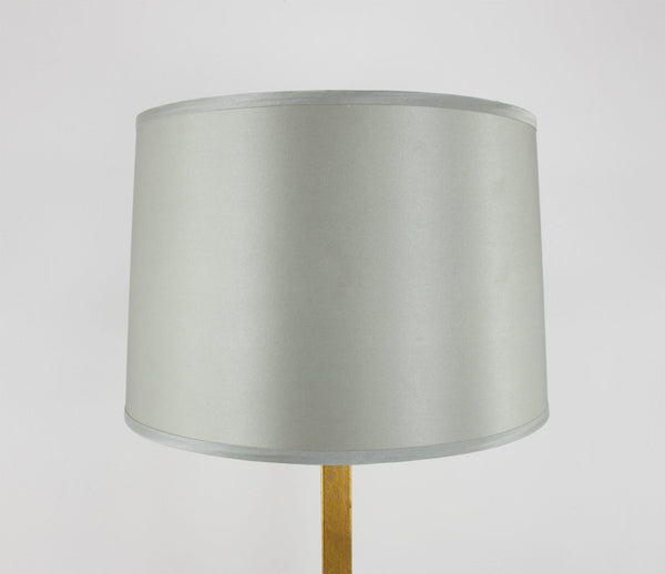 Zeugma Silk Silver Grey Drum Shade – Elevate Your Home Décor With Luxurious Style & Transitional Charm Silky Silver Grey Fabric,Metal,Pvc (Hy0196 For 14'') (Hy2007 For 16'') (Shade For Fl010 19'')
