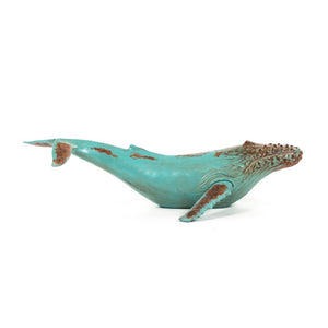 Zentique Humpback Polyresin Whale Sculpture with Lifelike Texture, Coastal Mantel Accent for Nautical Decor (34x8x20) SHI004