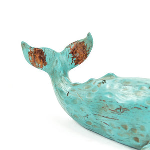 Zentique Sperm whale sculpture in polyresin — detailed coastal accent with realistic texture for shelves and mantels W16 x H4 x D5 SHI006