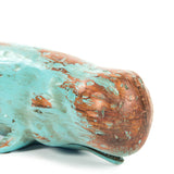 Sperm Whale Sculpture Distressed Turquoise and Brown SHI007 Zentique