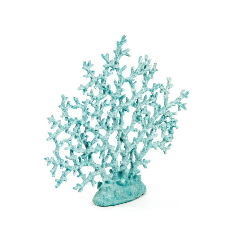 Zentique Blue Coral Elegant Blue Polyresin Coral Accent Sculpture 17x14in Coastal Decor Focal Piece SHI009