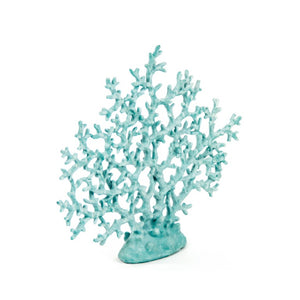 Zentique Blue Coral Elegant Blue Polyresin Coral Accent Sculpture 17x14in Coastal Decor Focal Piece SHI009