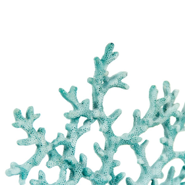 Zentique Blue Coral Elegant Blue Polyresin Coral Accent Sculpture 17x14in Coastal Decor Focal Piece SHI009