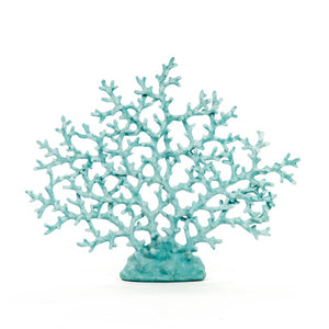 Zentique Blue Coral Elegant Blue Polyresin Coral Accent Sculpture 17x14in Coastal Decor Focal Piece SHI009