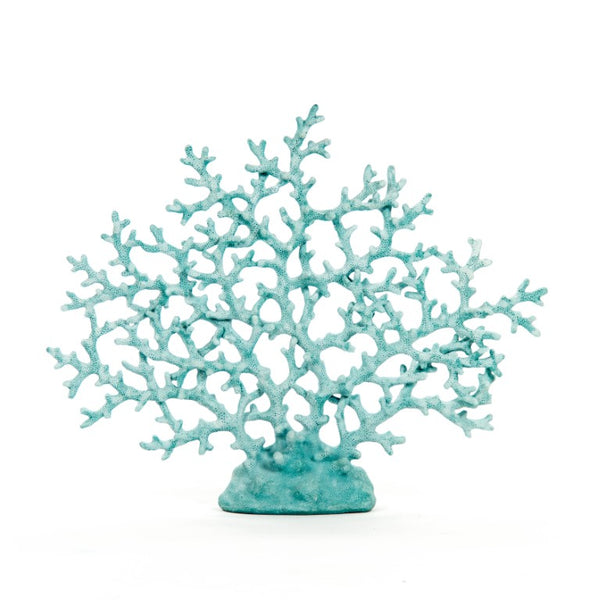 Zentique Blue Coral Elegant Blue Polyresin Coral Accent Sculpture 17x14in Coastal Decor Focal Piece SHI009