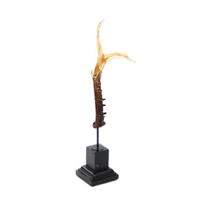 Zentique Antler Sculpted Polyresin Accent on Weighted Base, Lifelike Rustic Décor for Mantels & Shelves SHI015