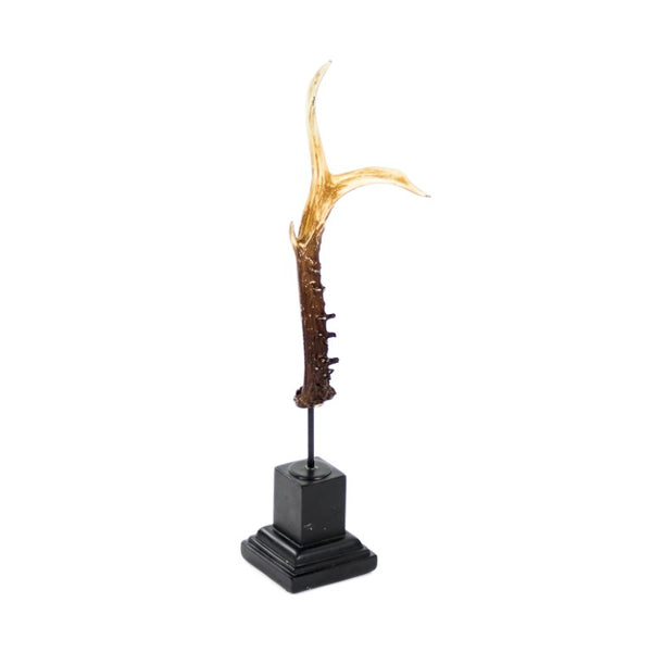 Zentique Antler Sculpted Polyresin Accent on Weighted Base, Lifelike Rustic Décor for Mantels & Shelves SHI015