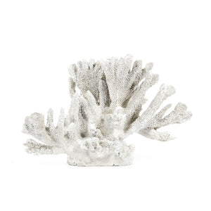 Zentique White Coral Hand-Finished Polyresin Sculpture 20"x14.5" Coastal Mantel Accent for Modern Homes SHI019