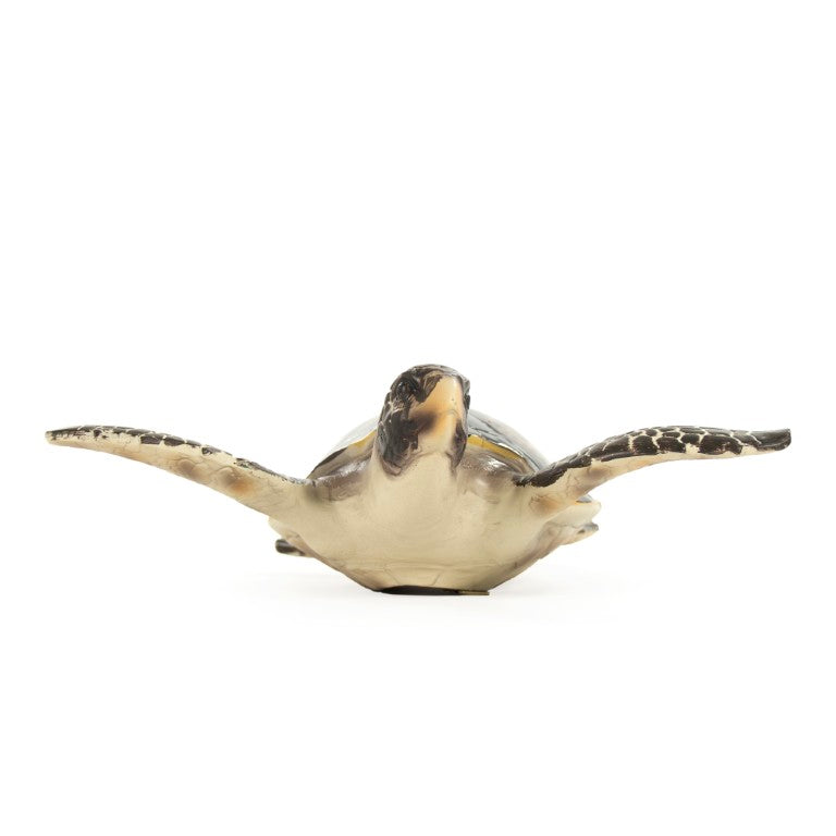 Zentique Sea Turtle Sculpture Resin Decor with Textured Shell, Hand-Finished Nautical Accent for Shelves Mantel (12"x5.5") SHI041