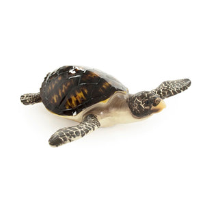 Zentique Sea Turtle Sculpture Resin Decor with Textured Shell, Hand-Finished Nautical Accent for Shelves Mantel (12"x5.5") SHI041