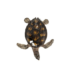 Zentique Sea Turtle Sculpture Small Resin Coastal Accent with Textured Shell Patina for Shelf Mantel Decor SHI042