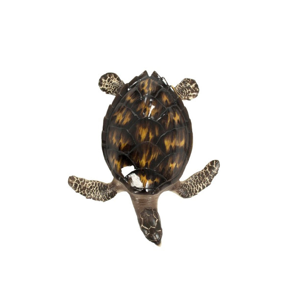 Zentique Sea Turtle Sculpture Small Resin Coastal Accent with Textured Shell Patina for Shelf Mantel Decor SHI042