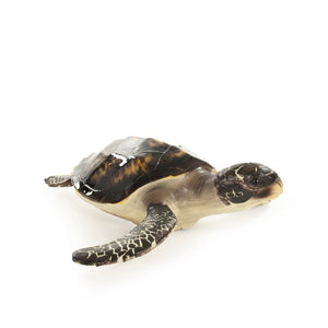 Zentique Sea Turtle Sculpture Small Resin Coastal Accent with Textured Shell Patina for Shelf Mantel Decor SHI042