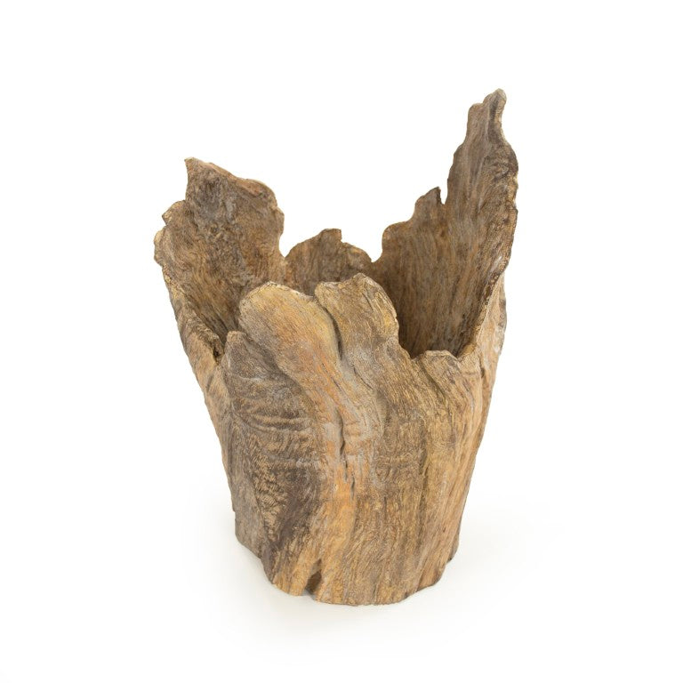 Zentique Wooden Handcrafted Resin-Accented Sculpture 15.5" Tall — Modern Organic Decor for Shelves & Mantels SHI044
