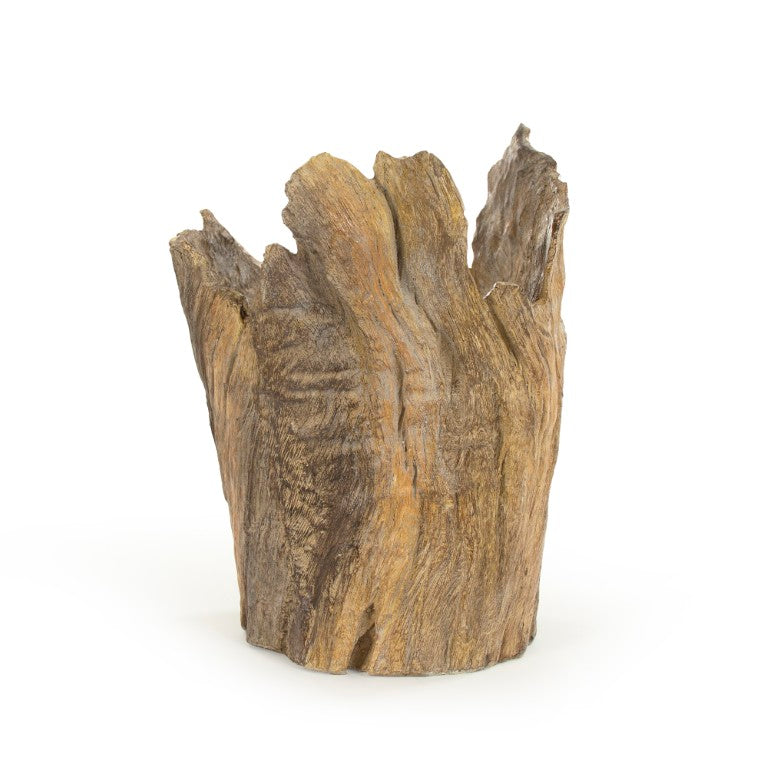 Zentique Wooden Handcrafted Resin-Accented Sculpture 15.5" Tall — Modern Organic Decor for Shelves & Mantels SHI044