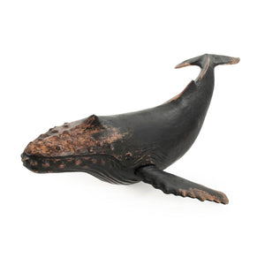 Zentique Humpback Resin Whale Sculpture Large 20.5"W x 7.5"H x 30"D — Realistic Textured Nautical Accent for Mantel SHI047